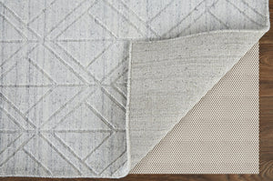 Feizy Rugs Red8847f Redford Handwoven Geometric Rug Collection - Stylish, Durable, And Artisan Crafted For Modern Homes White,Silver Viscose,Wool Red8847fwhtslvp00