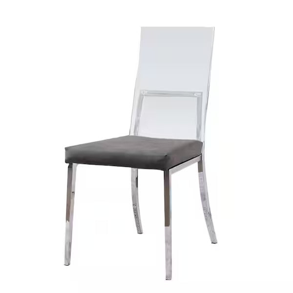 English Elm Contemporary Northall Arm Chair with Sleek Upholstery and Minimalist Profile for Modern Dining Spaces Chrome 31 L x 20 W x 42 H B2741P408861
