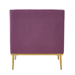 English Elm Modern Velvet Accent Chair Curved Arms Plush Cushion Upholstered Seat for Living Room Purple N763P360686I