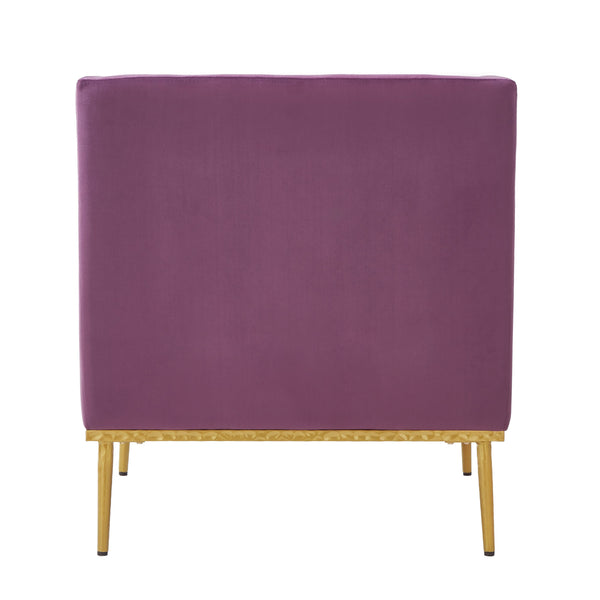 English Elm Modern Velvet Accent Chair Curved Arms Plush Cushion Upholstered Seat for Living Room Purple N763P360686I