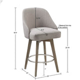 Madison Park Pearce Transitional Counter Stool with Swivel Seat MP104-0515 Grey