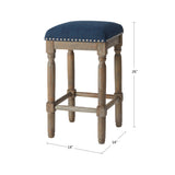 Madison Park Cirque Industrial Counter Stool Set of 2 MP104-0037 Navy