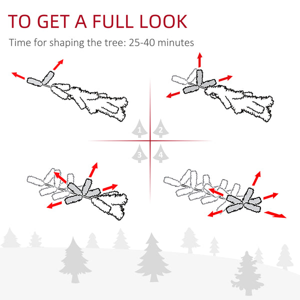 English Elm Homcom 7.5' Snow-Flocked Slim Artificial Christmas Tree - Realistic Branches, Easy Setup & Storage! W2225P249660
