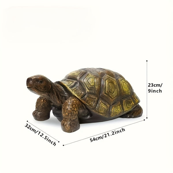 English Elm 21.3" Resin Tortoise Garden Sculpture Lifelike Shell Detail Weatherproof Patio Lawn Decor W5709P460847