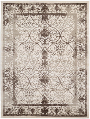 Unique Loom La Jolla Traditional Machine Made Floral Rug Beige, Beige/Brown/Ivory/Light Brown 9' 0" x 12' 0"
