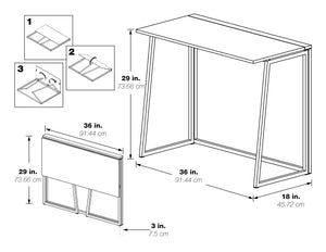 OSP Home Furnishings Contempo Toolless Folding Desk Ozark Ash