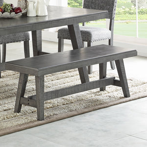 English Elm Contemporary Grey Birch Veneer Dining Bench with Rubberwood Legs for Modern Interiors B011P473687