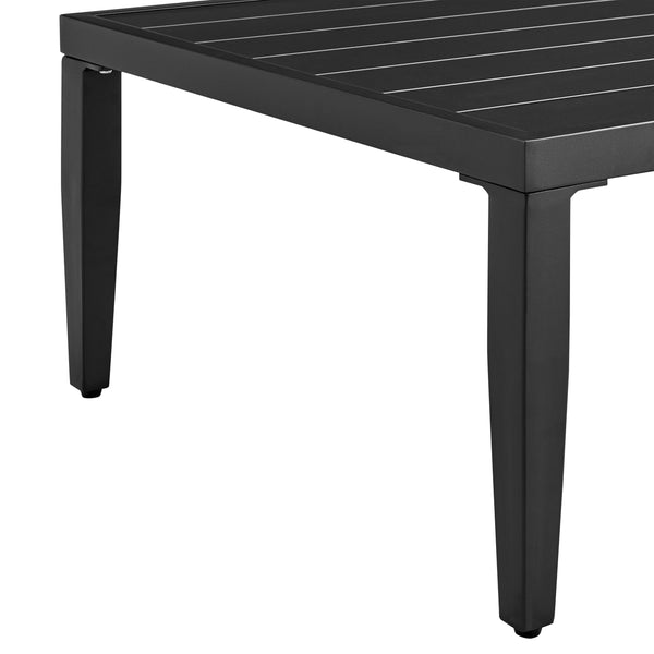 English Elm Aravine Lightweight Aluminum Outdoor Coffee Table in Black — All-Weather, Rust-Resistant, Low-Maintenance Elegance B2736P354365