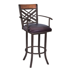 English Elm Tahiti 26 Inch Pu Leather Barstool with Stainless Steel Base for Home Bar B2736P464870