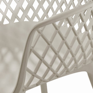 English Elm Poppy Outdoor Dining Chairs Set of 2 Diamond Mesh Geometric Modern Patio Seating Camel N776P414399C