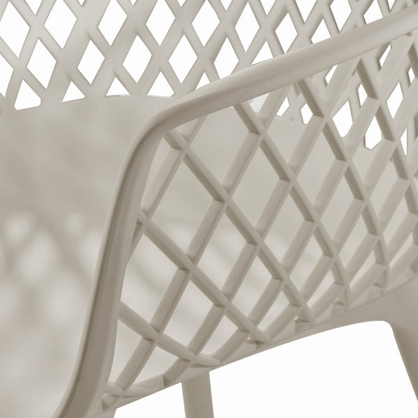 English Elm Poppy Outdoor Dining Chairs Set of 2 Diamond Mesh Geometric Modern Patio Seating Camel N776P414399C