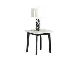 English Elm Contemporary 3-Piece Table Set With Marble Tops, Open Storage, And Stylish Black-White Finish B2741S00645