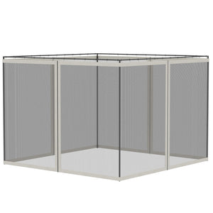 English Elm Outsunny 10' X 10' Replacement Mesh Sidewall Panels With Zippers For Gazebos, Easy Installation, White W2225P217254-GIGA