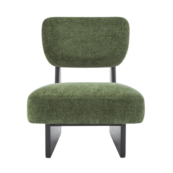 English Elm [set of 2] Beige Polyester Barrel Lounge Chairs with Black Wood Base for Living Room Black+Green N767P373046G