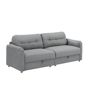 English Elm 79.50" Teddy Cotton-Linen Sofa With Metal Legs - Stylish 3-Seat Comfort For Modern Living Rooms W3356S00030