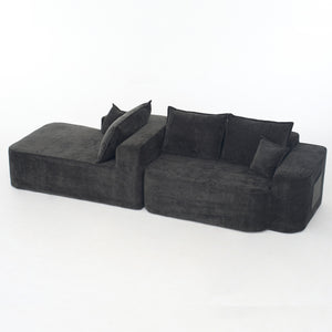 English Elm L Shaped Chenille Sectional with Deep Seats Modular Cloud Sofa for Living Room W3163S00104