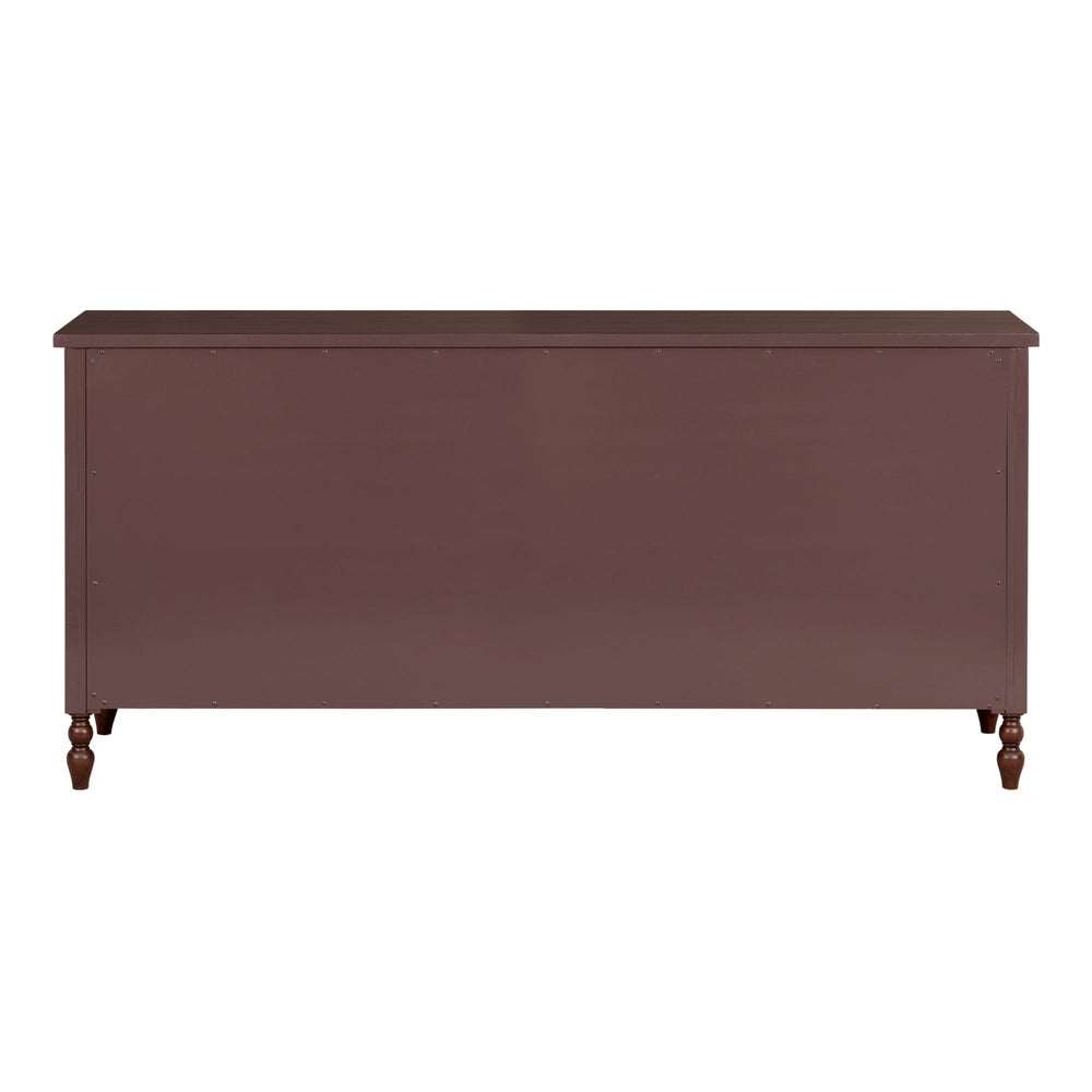 JLA Home Madison Park Signature - Large 70" Dresser with Six Smooth-Glide Drawers, Velvet-Lined Top, Classic Spindle Legs & Timeless Style MPS137-0318