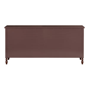 JLA Home Madison Park Signature - Large 70" Dresser with Six Smooth-Glide Drawers, Velvet-Lined Top, Classic Spindle Legs & Timeless Style MPS137-0318