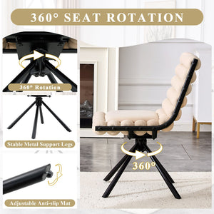 English Elm Set of 2 Dutch Velvet Bubble Backrest Dining Chairs with Sculptural Tufted Design Beige,Black W3875P370840