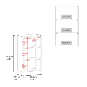 English Elm Guadalupe Melamine Wall Cabinet with Three Open Shelves for Kitchen Storage, Scratch-Resistant Design Black 38.6 L x 26 W x 3.5 H B128P244994