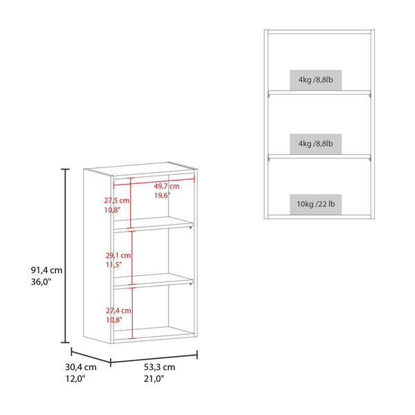 English Elm Guadalupe Melamine Wall Cabinet with Three Open Shelves for Kitchen Storage, Scratch-Resistant Design Black 38.6 L x 26 W x 3.5 H B128P244994