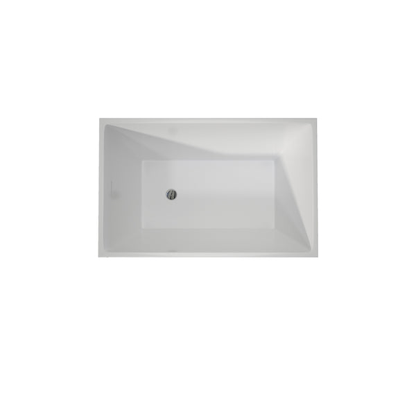English Elm 43" Acrylic Freestanding Soaking Tub with Built-in Seat Glossy White Modern Bath T3785P380645