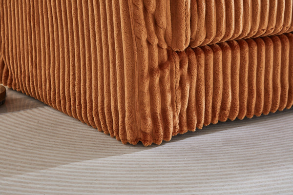 English Elm 74" Corduroy Loveseat Plush 2-seater Sofa with Pillow Arms for Compact Living Spaces Orange W1669P368992