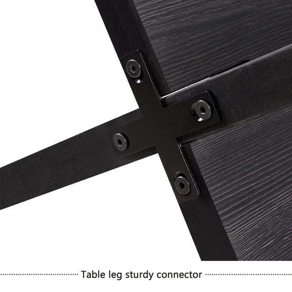 English Elm Modern Farmhouse Round Dining Table Seats Four Scratch Resistant Wood Grain Top W1998P305923
