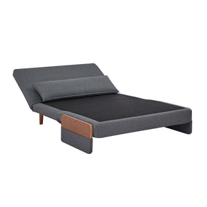 English Elm TRIO Extra Loveseat sleeper sofa bed converts in 10s with 3-position backrest, breathable linen, silent hinges for small spaces Grey W3391P325417