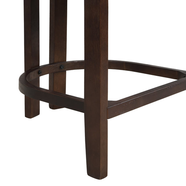 English Elm Christopher Knight Home® - 26" Contemporary Upholstered Counter Stool Set of 2 with Curved Solid Wood Back, Durable Rubberwood Frame Espresso,taupe N771P361764O