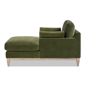 English Elm Jennifer Taylor Home - Pasadena Modern Farmhouse Chaise Lounge Chair In Olive Green – Eco-Friendly Velvet Comfort & Style B2719P265597