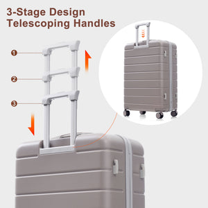 English Elm Premium Abs Hardshell 3 Piece Suitcase Set with Tsa Locks and Spinner Wheels Light Brown N726P296022U