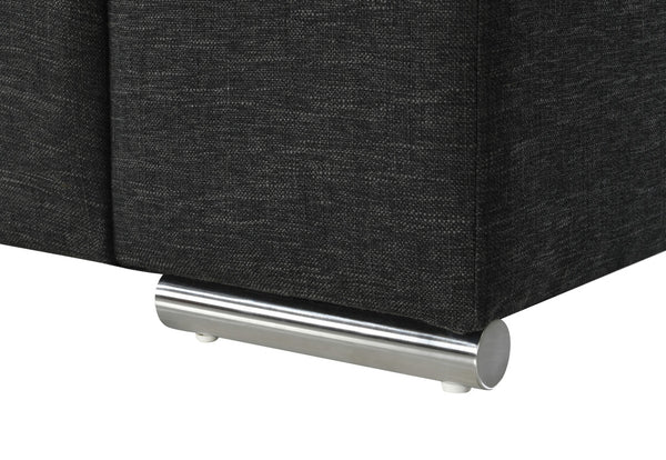 English Elm Giuliana Woven Fabric Accent Chair with Chrome Arms and Brushed Steel Legs B2749P413371