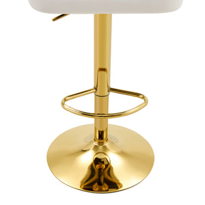 English Elm Set of 2 Velvet Swivel Barstools with Braided Rope Back and Adjustable Pedestal Base Beige,Gold W3875P383938