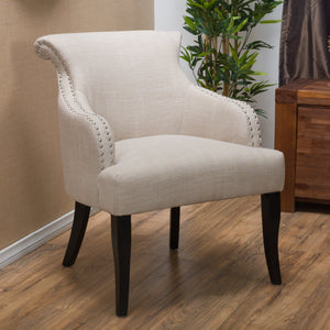 English Elm Christopher Knight Home® - ARM CHAIR Filmore Light Beige Fabric Accent Chair with Plush Teddy-Cuddle Comfort & Birch Legs, Cozy Modern Design 57669.00
