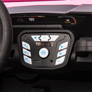 English Elm 24v Two Seater Kids Utv with Parental Remote Dual Motors Four Wheel Suspension Led Pink W1578P198434