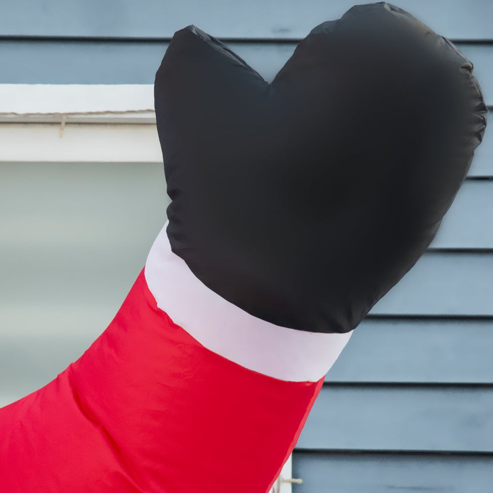 English Elm Homcom 8Ft Inflatable Santa Claus With Bell - Led Yard Decoration For Holiday Cheer & Easy Setup W2225P249957