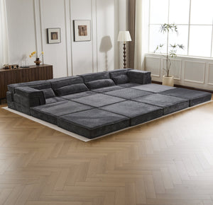 English Elm Compression Modular Sofa Bed - Oversized 4-Seater, No Assembly, Adaptable Designs For Any Space W3723S00041