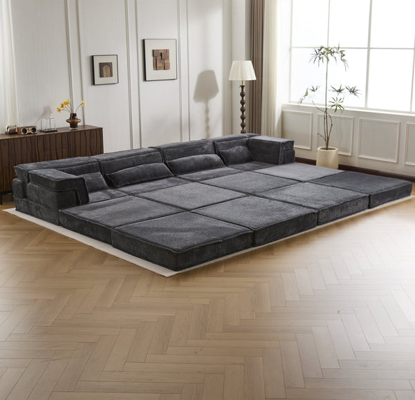 English Elm Compression Modular Sofa Bed - Oversized 4-Seater, No Assembly, Adaptable Designs For Any Space W3723S00041