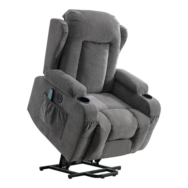 English Elm Power Lift Recliner with Heat Massage and Usb Port for Elderly Living Room Use W1521S00016