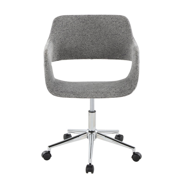 English Elm Margarite Modern Task Chair: Grey Fabric With Chrome Accents, Ergonomic Support For Home Offices B202P223908