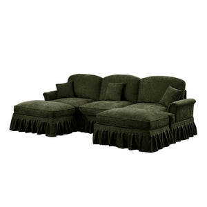 English Elm Classic Comfy Modular U-Shape Sectional Sofa - Elegant Chenille Couch With Flared Arms & Versatile Design W3041S00268