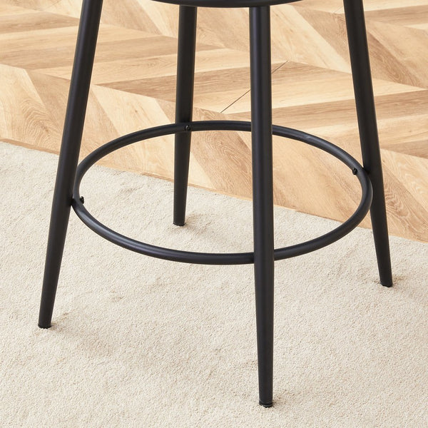 English Elm Fashionable Ergonomic Bar Chairs Set of Two with Breathable Fabric, Curved Back, Cushioned Comfort Black W1151P279689