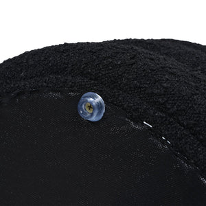 English Elm Jennifer Taylor Home - Fuji Oversized Round Storage Ottoman with Bouclé Upholstery, Kiln-Dried Birch Frame & Hidden Compartment Black B2719P238417