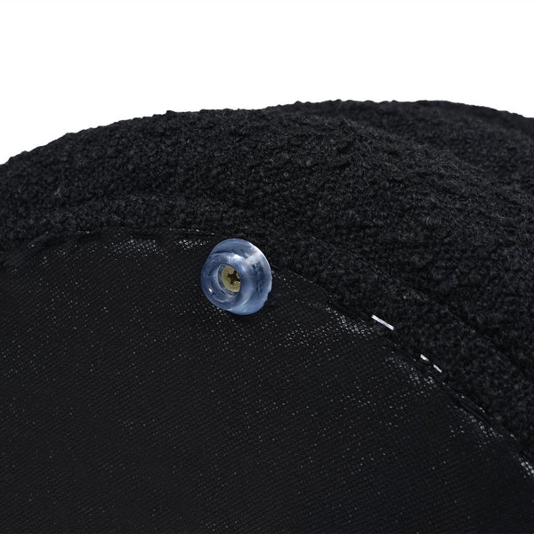 English Elm Jennifer Taylor Home - Fuji Oversized Round Storage Ottoman with Bouclé Upholstery, Kiln-Dried Birch Frame & Hidden Compartment Black B2719P238417