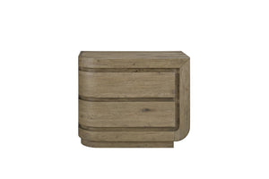 English Elm Right Nightstand English Knotty Oak Veneer Solid Wood+MDF, 2 Self-Closing Drawers, USB Port, Cedar Freshness B2699P409529
