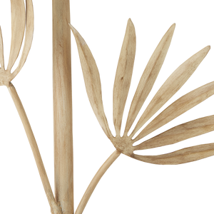 Calliope Nature-Inspired Coco Cream Wall Sconce with Elegant White Shade, Artisan Crafted Design