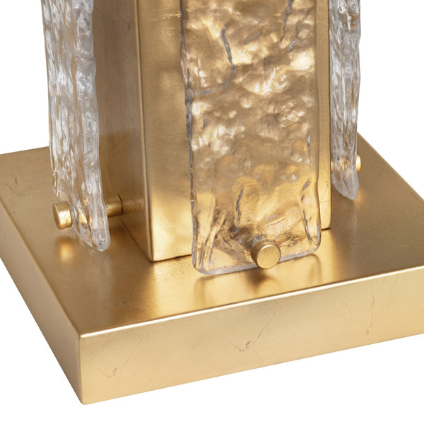 Crestview Collection 32"H Luxurious Gold Metal & Glass Table Lamp With Rectangular Shade - Modern Elegance For Your Home   Cvaer1988a