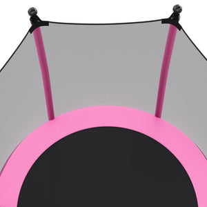 English Elm [without Basketball Hoop] 5.5 Ft Kids Trampoline with Safety Net and Foam Padded Poles Pink N739P443065H