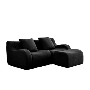 English Elm L-Shaped Teddy Fabric Sofa - Ergonomic 2-Seat Design, No Assembly, Cloud-Like Comfort For Any Room W714S01456